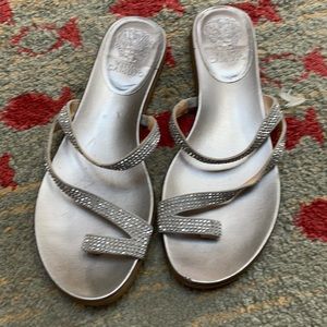 Vince Camuto sparkly silver sandals